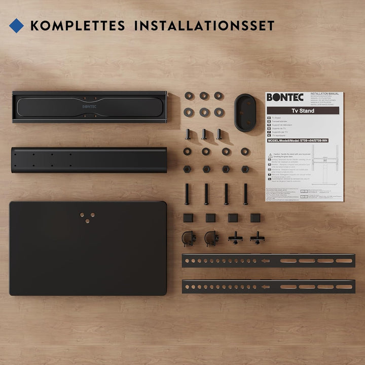 BONTEC TV Standfuss TV Ständer Universal Höhenverstellbar für 26-55 Zoll LCD LED OLED Plasma Flach &