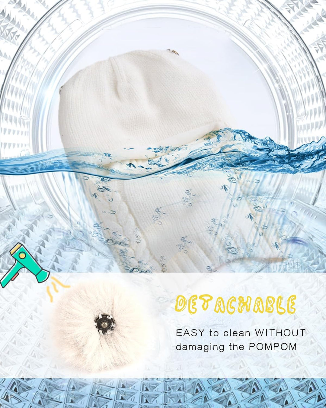 FURTALK Kleinkind Baby SchalMütze warm gefüttert Kinder Strickmütze Pom Pom Wintermütze für Mädchen