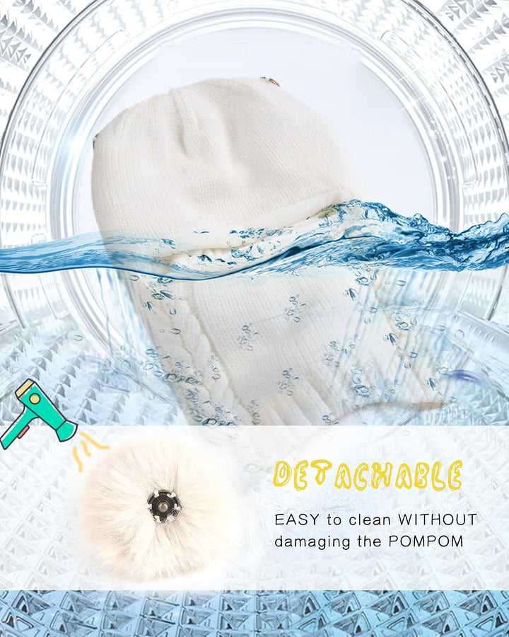 FURTALK Kleinkind Baby SchalMütze warm gefüttert Kinder Strickmütze Pom Pom Wintermütze für Mädchen