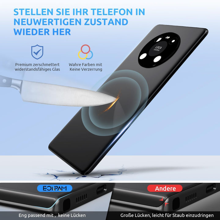 Eonpam Akkudeckel für Huawei Mate 40 Pro Rückseite Glas Original Backcover Back Glas Ersatz Reparatu