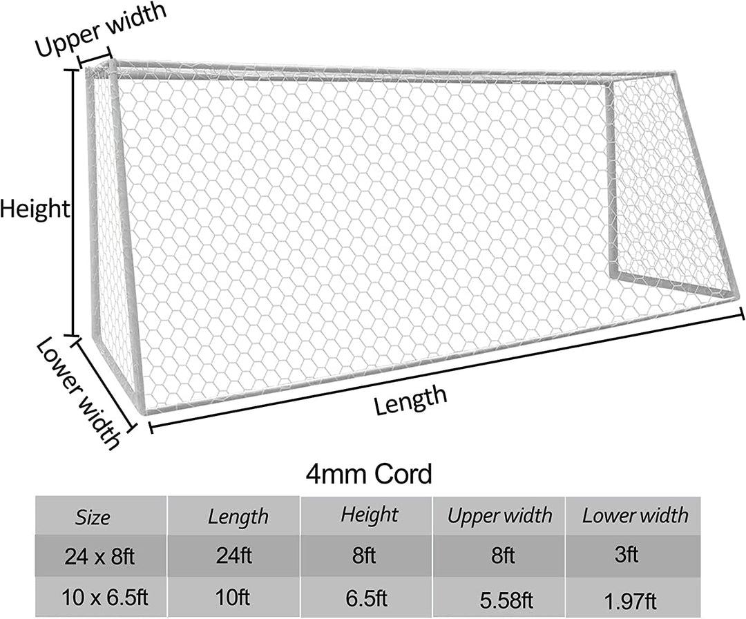 Aoneky Fussballnetz 7,3x2,4M/ 4,9x2,1M/ 3,6x1,8M/ 3x2M/ 2,4x1,8M/ 1,8x1,2M | Ersatz-Fussballtornetz
