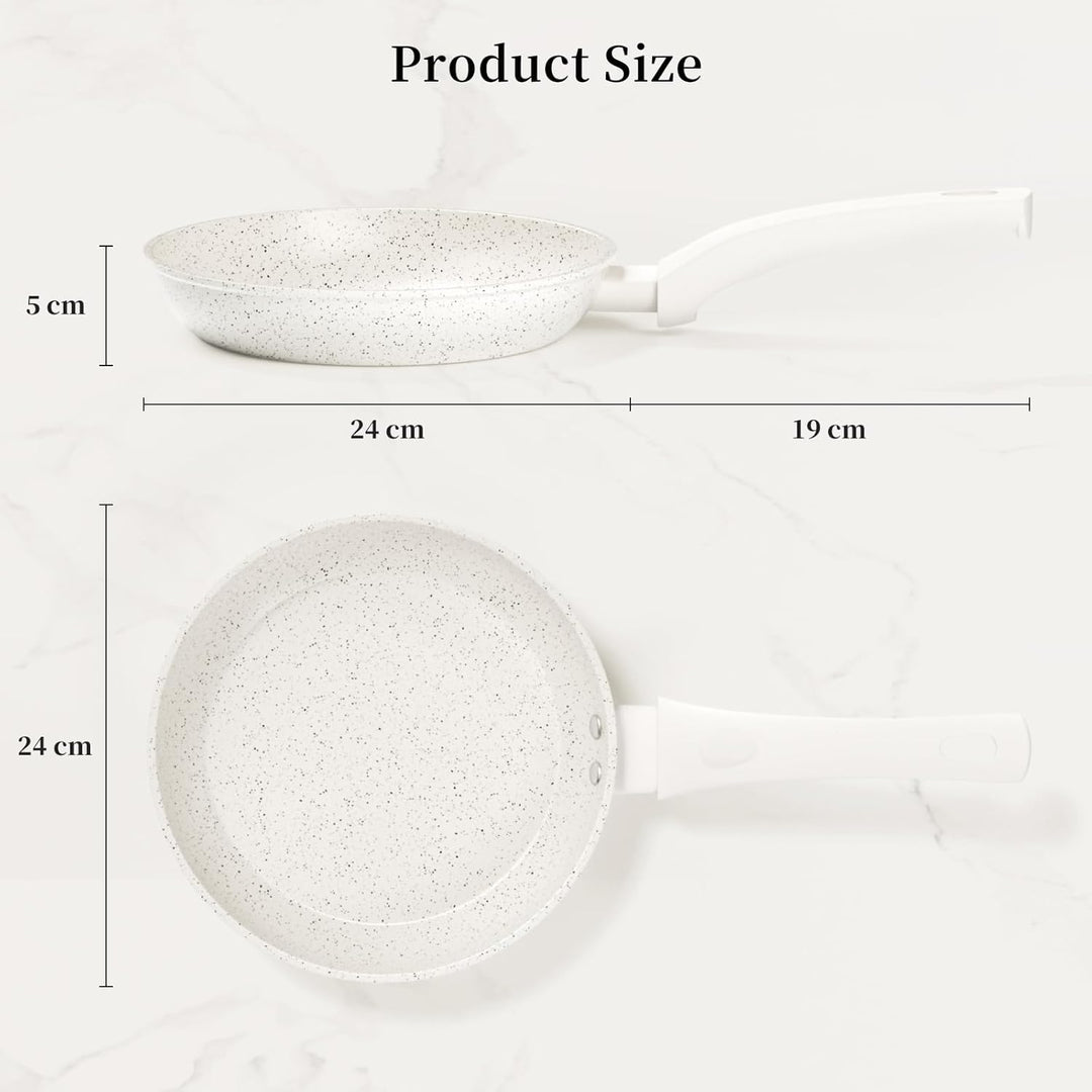 Innerwell Antihaft Bratpfanne 24 cm, Pfanne Induktion mit Keramik Antihaftbeschichtung in Profiquali