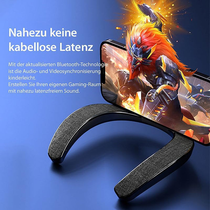 auvisio Headset: 2in1-Akku-TV-Nackenlautsprecher mit Bluetooth, Freisprechen, MP3 (Nacken Kopfhörer,