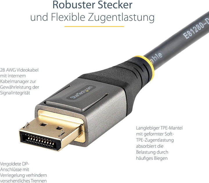 StarTech.com 5m VESA-zertifiziertes DisplayPort 1.4 Kabel - 8K 60Hz HDR10 MST - Ultra HD 4K 120Hz Vi