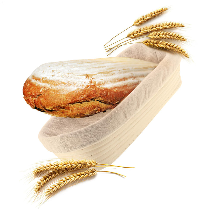 Robin Goods® Gärungskorb mit waschbarem Leineneinsatz - Gärkörbchen aus natürlichem Peddigrohr - Bro