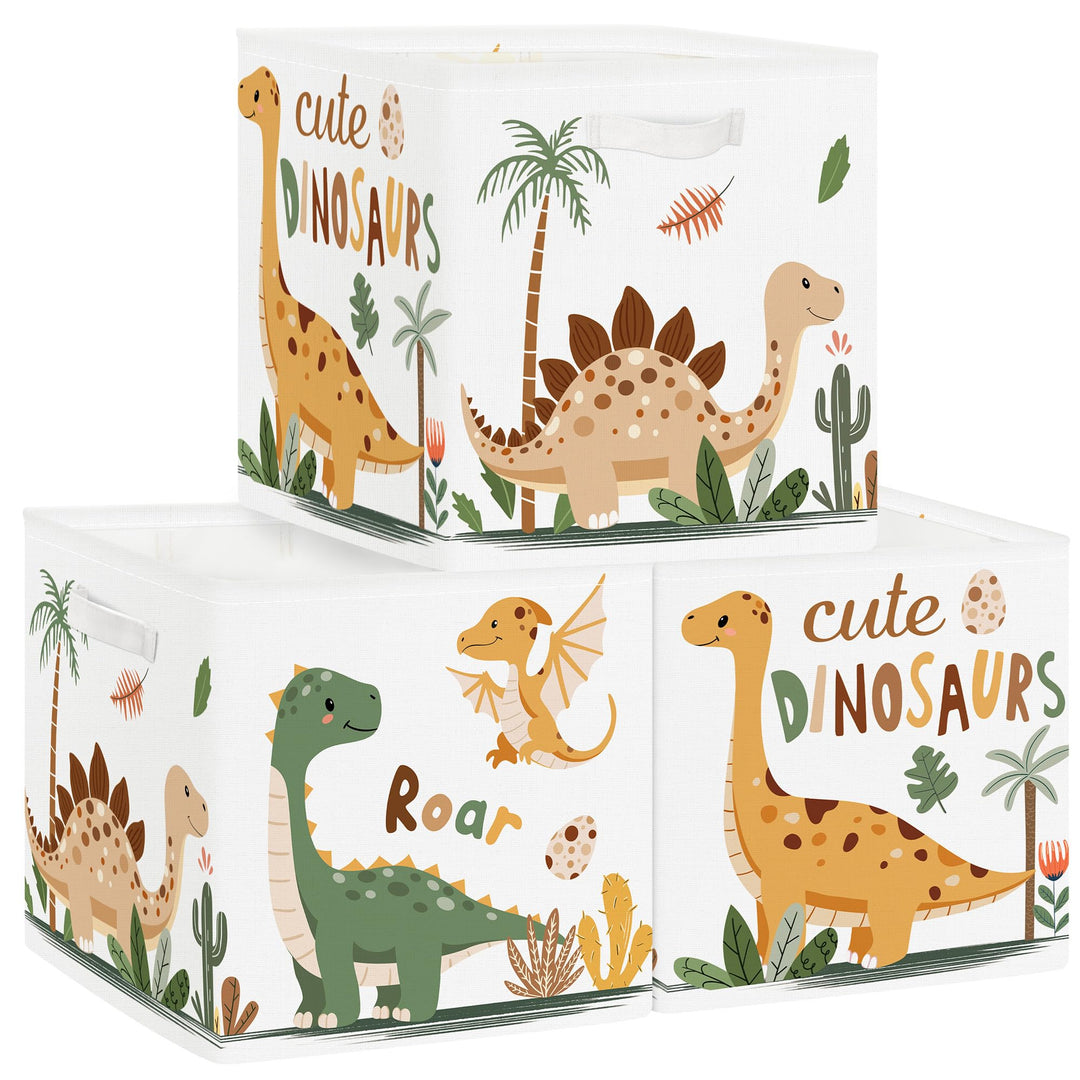 30cm Aufbewahrungsbox 3 Stück Boho Dinosaurier Aufbewahrungskorb Kinder Faltbar Palmen Eier Aufbewah