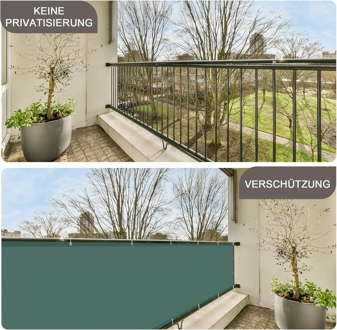 SUNNY GUARD Balkon Sichtschutz Wetterfest 90x600cm Balkonverkleidung Balkonabdeckung Balkonumspannun