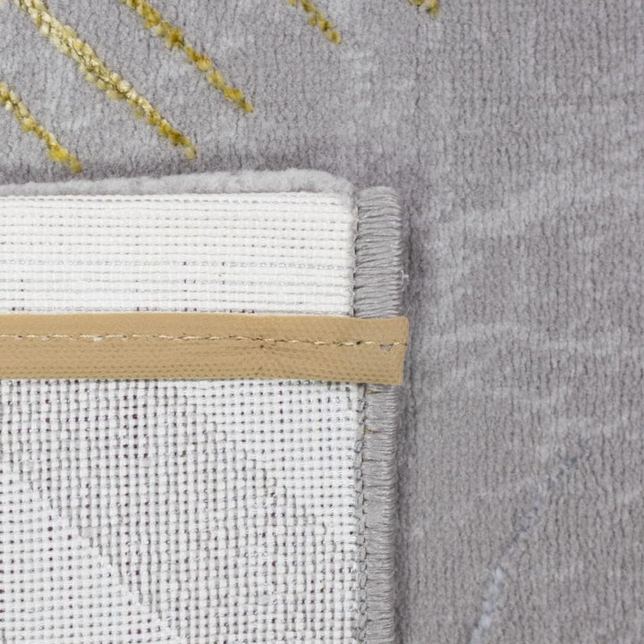 Teppich-Traum Designer Teppich Flur Wohn- &amp; Schlafzimmer • hell-dunkel Effekt Palmenzweige grau Gold