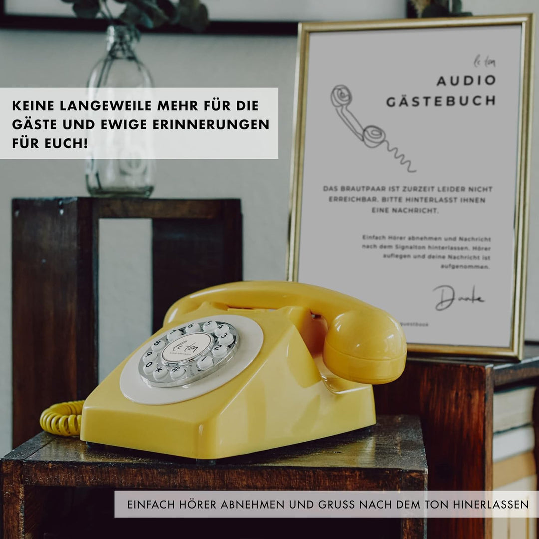 Le Ton Audio Gästebuch, Blau, Telefon für Hochzeiten und Events, Gästetelefon, Hochzeitstelefon, Bla