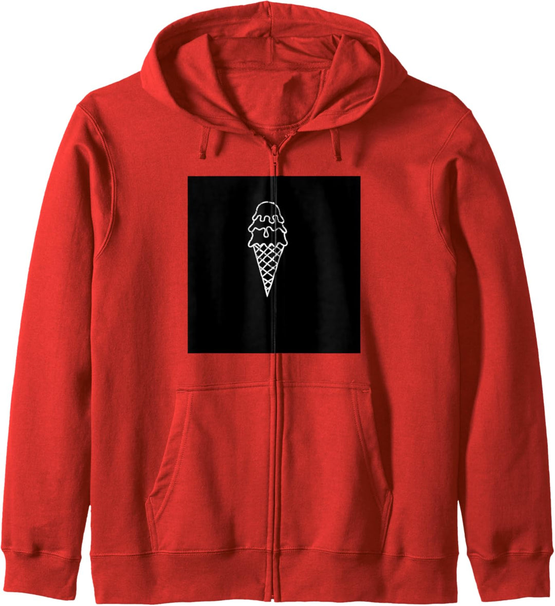 Ice Cream Cone Triple Scoop White Outline Kapuzenjacke