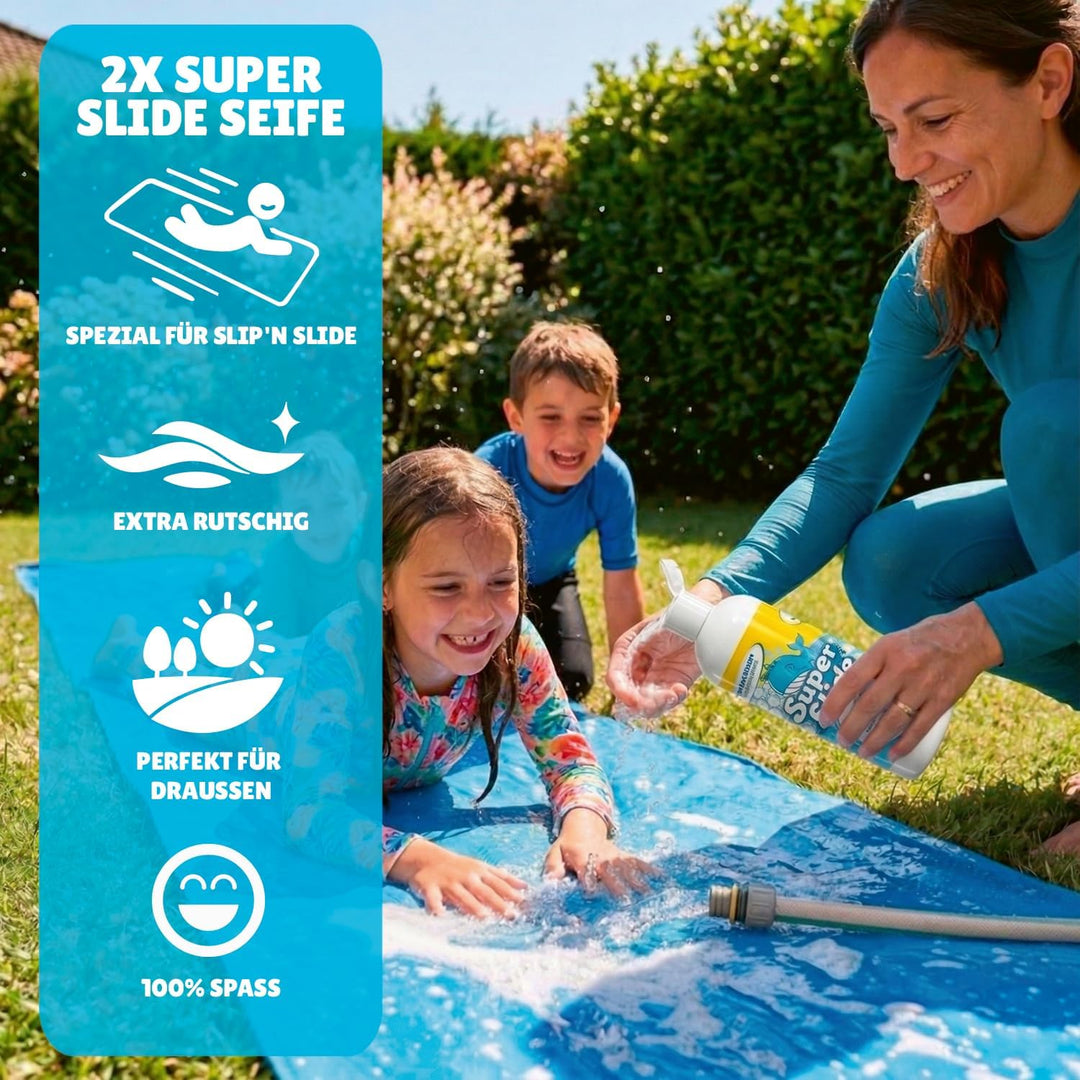 Super Slide® Naturseife Extra Rutschig 1L | Special Wasserrutschmatte | Naturseife | Hypoallergen |