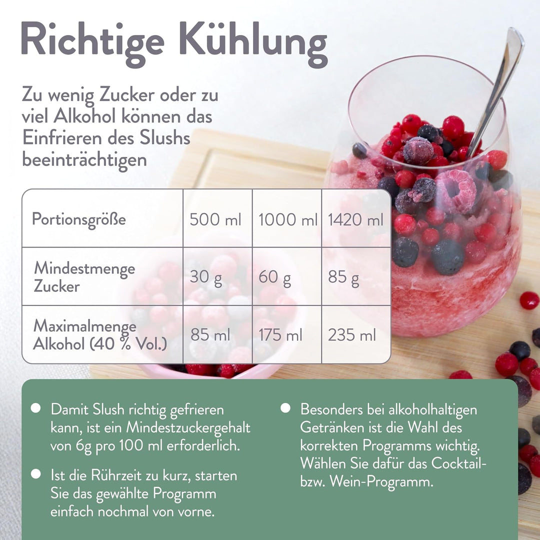 Springlane 2 Liter Slush Maschine inkl. Rezeptbuch, 5-in-1 Slushie Maschine für Slushies, Cocktails,