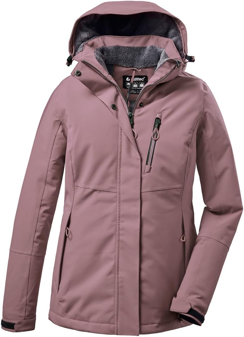 Killtec Damen Kow 170 Wmn Jckt Funktionsjacke/Outdoorjacke mit abzippbarer Kapuze 36 dunkel malve, 3