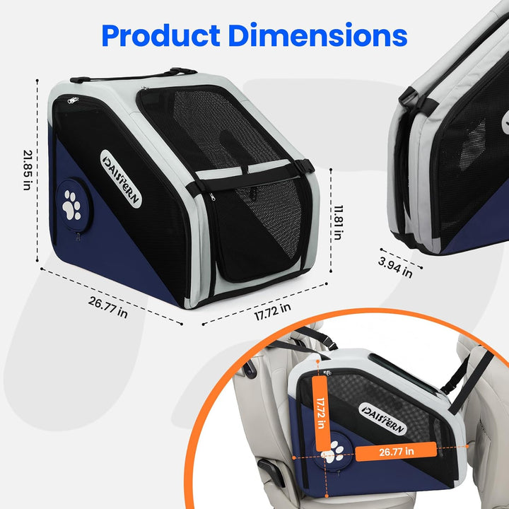 Faltbare Hunde Transportbox für Auto & Reisen, Tragbare Softbox für kleine & mittelgrosse Hunde, 1-M