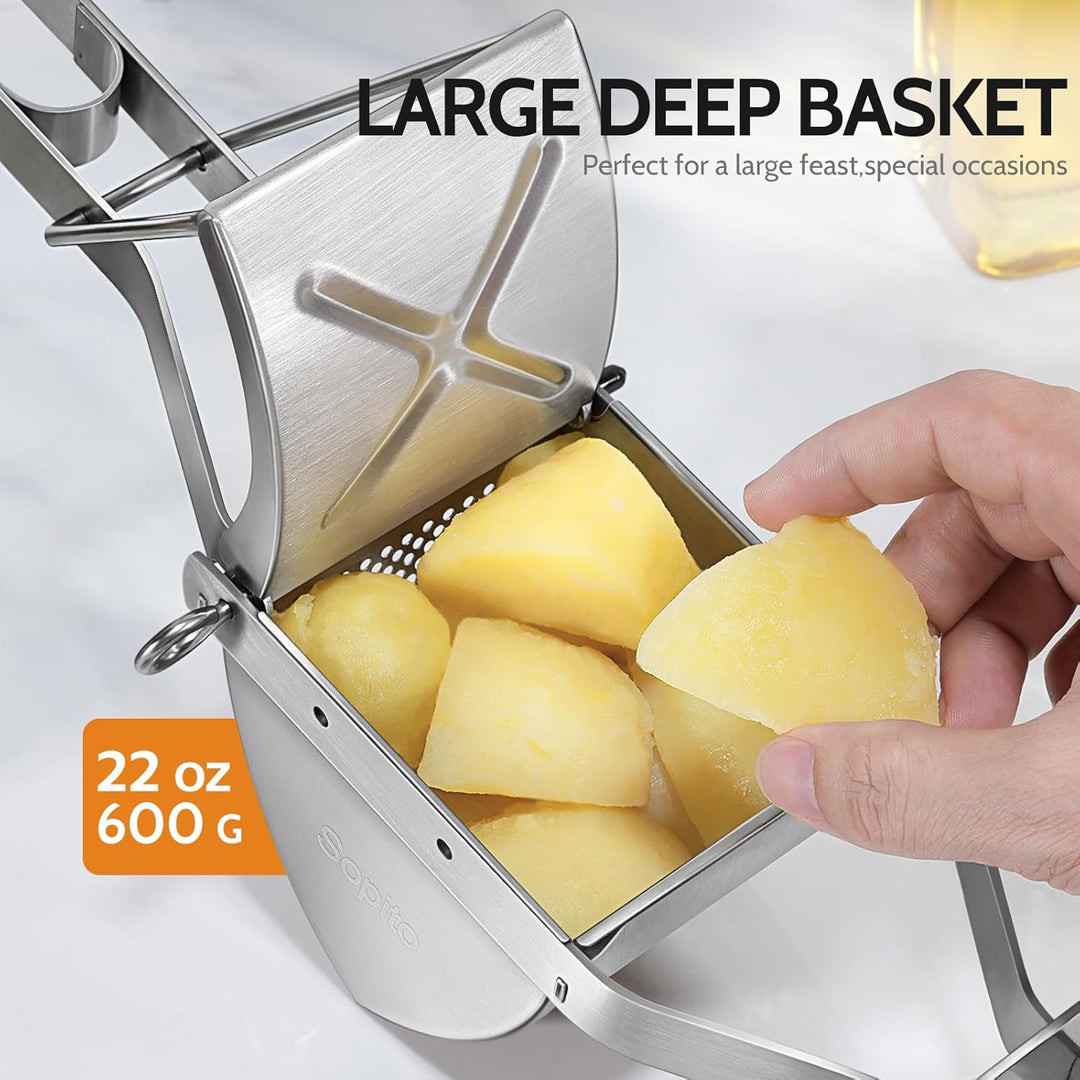 Kartoffelpresse, Sopito Kartoffelpresse Edelstahl Essen Obst und Gemüse kartoffelstampfer für Cremig