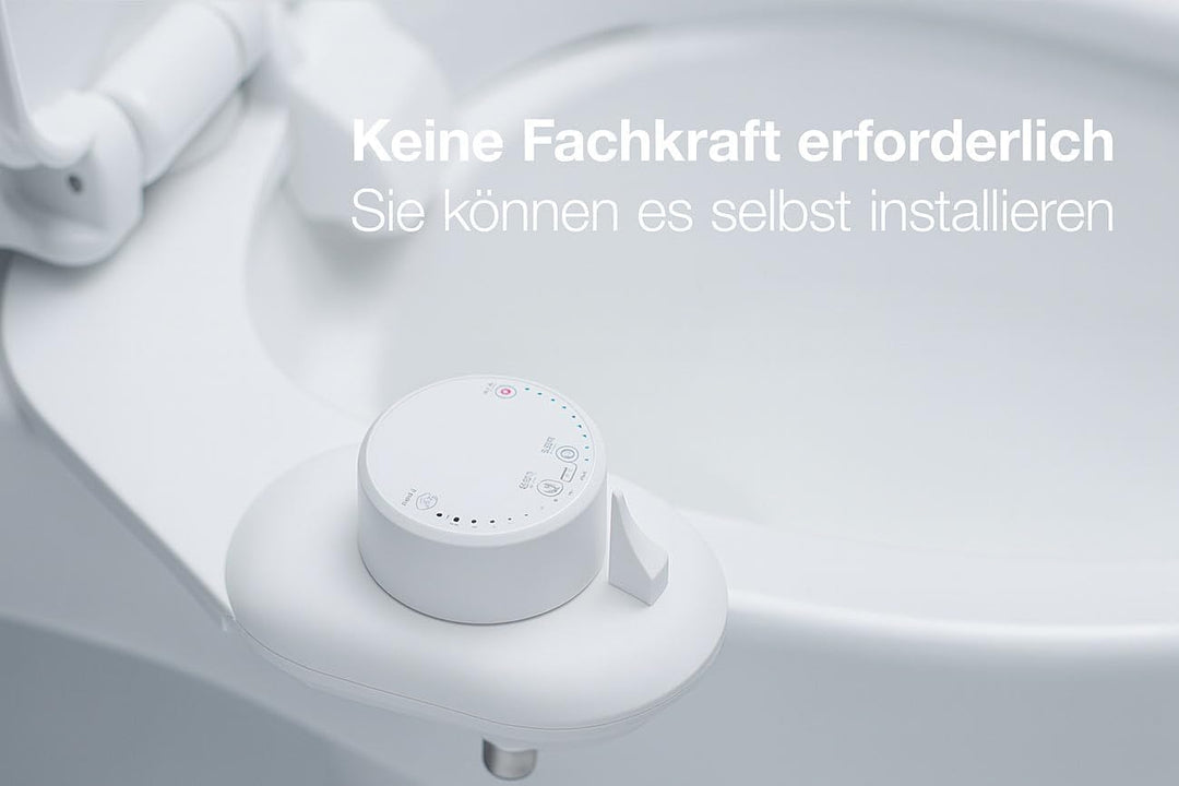 BadeStern Dusch WC Bidet Toilette: Bidet-Toilettenaufsatz mit 2 Düsen, Ausfahrautomatik, selbstreini