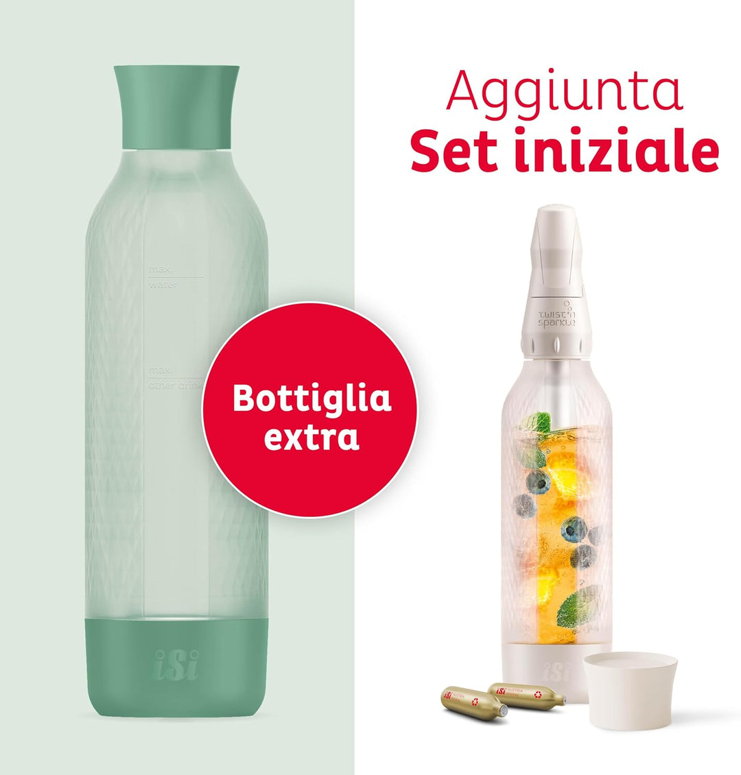 ISI Twist'n Sparkle Virtuoso Zusatzflasche Wassersprudler 0.95L – Ersatzflasche Soda Maker für Sprud
