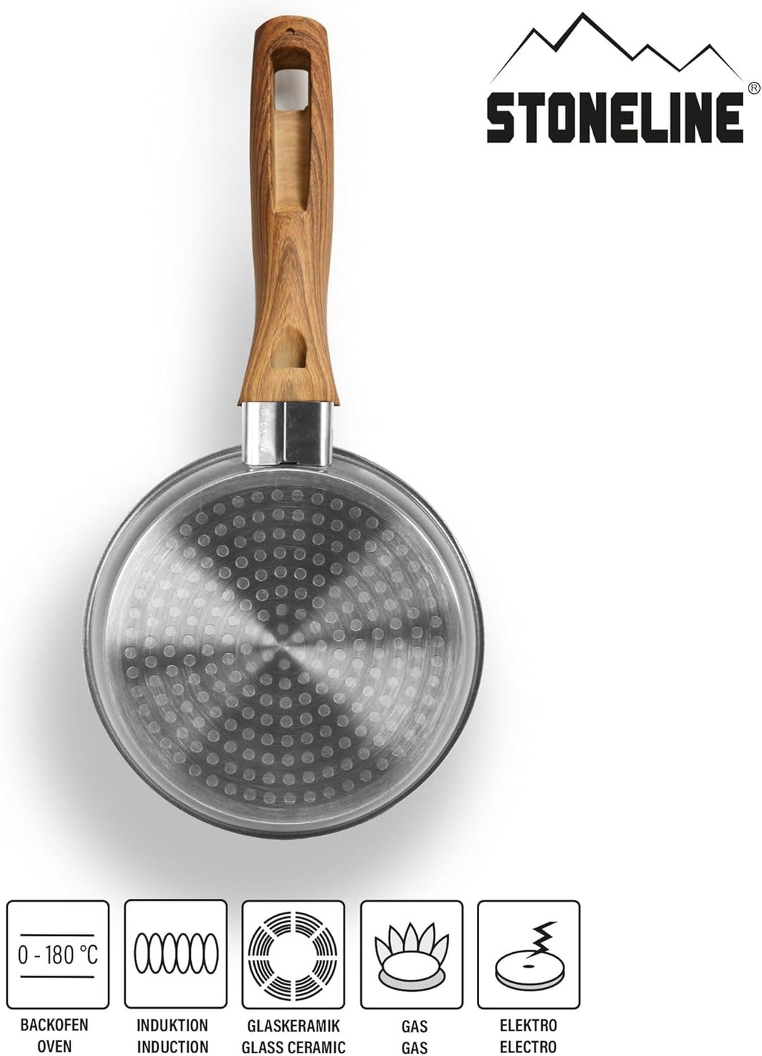 STONELINE Back to Nature Bratpfanne, 14 cm, antihaftbeschichtete Pfanne mit echten Steinpartikeln, a