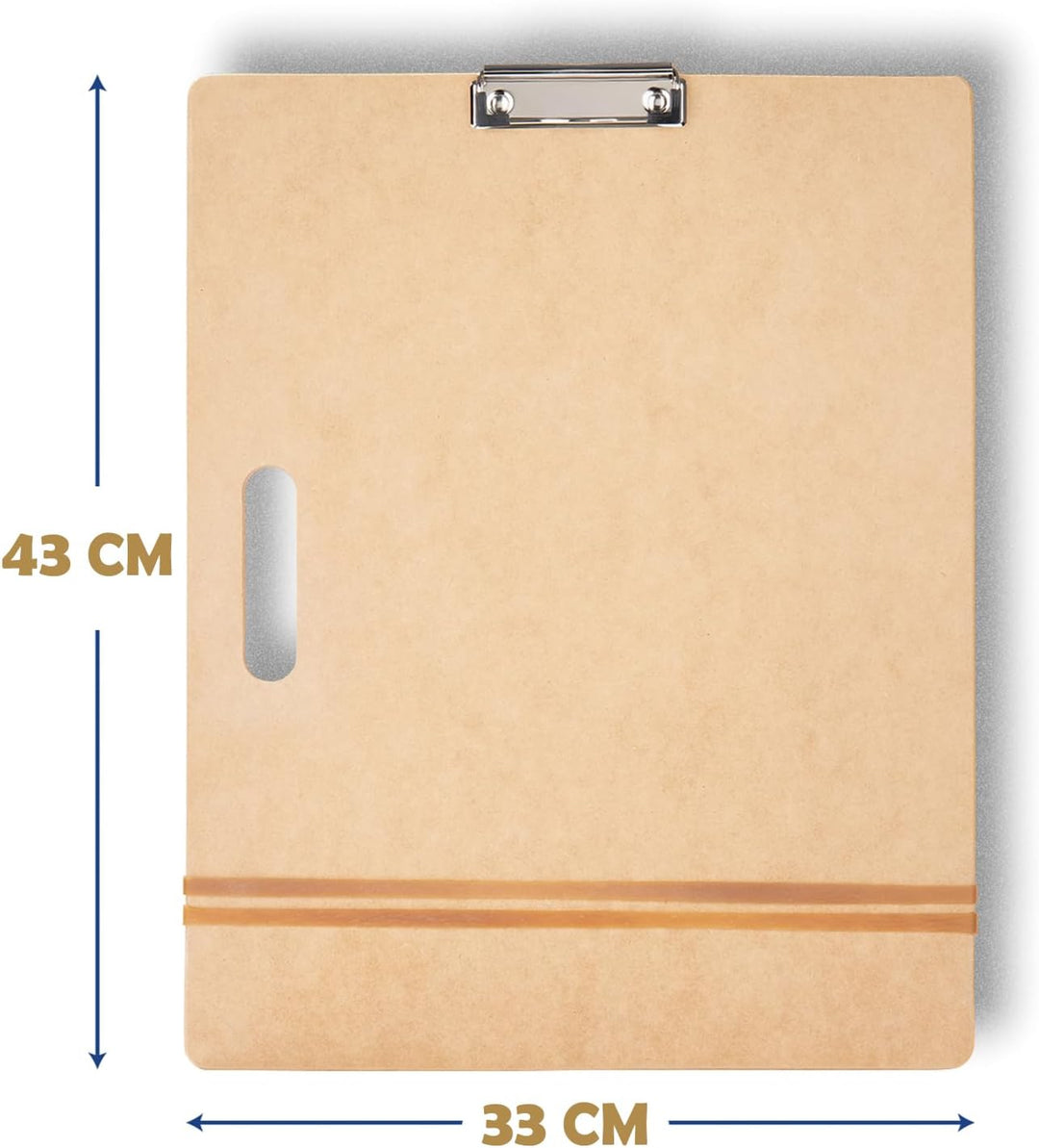 COOZEE 33x43cm Drawing Board für Künstler, Klemmbrett Holz mit robustem Clip und Gummibändern, Tragb