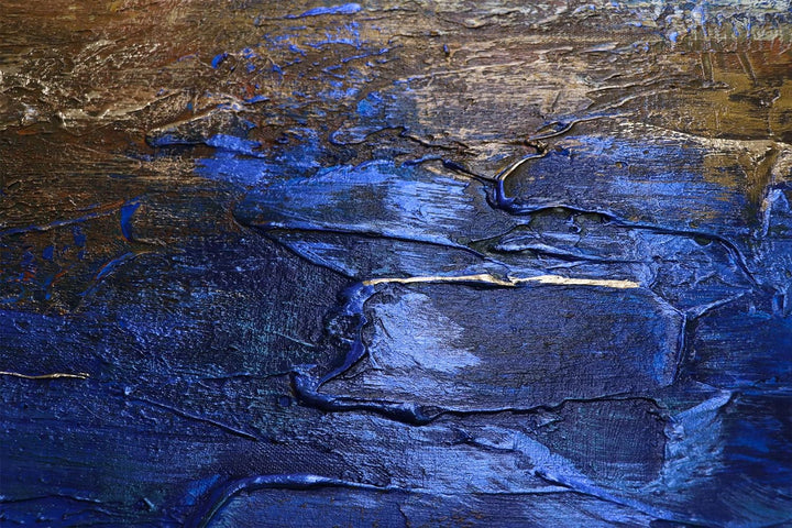 YS-Art Abstrakt Acryl Gemälde auf Leinwand Marine handgemalt Wandbilder Wohnzimmer modern Wohndekor