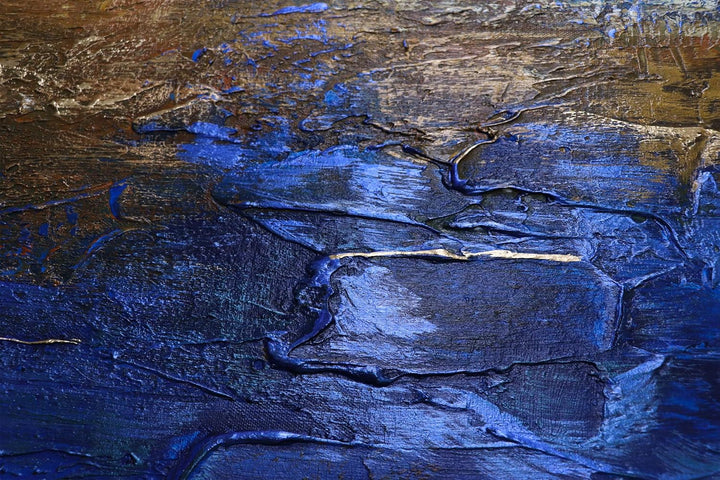YS-Art Abstrakt Acryl Gemälde auf Leinwand Marine handgemalt Wandbilder Wohnzimmer modern Wohndekor
