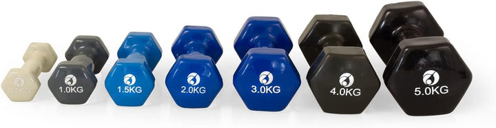 AFH Webshop Gymnastikhanteln | Hanteln | Vinyl | Kurzhanteln | Paar | 2 x 5,00 kg | schwarz