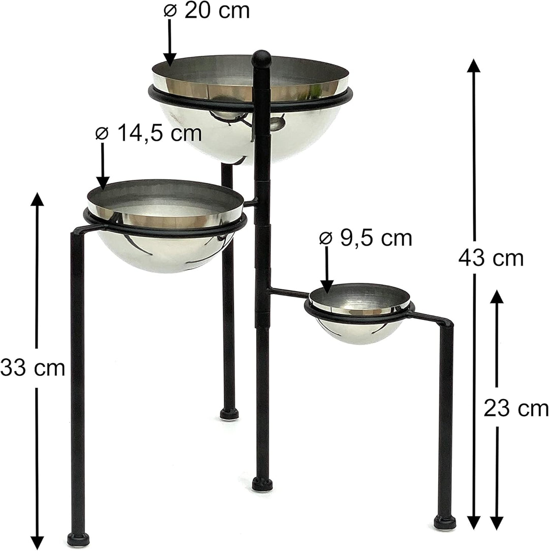 DanDiBo Blumentreppe Metall Rund 46 cm Blumenständer mit 3 Töpfe Silber 96082 Blumenständer Blumensä
