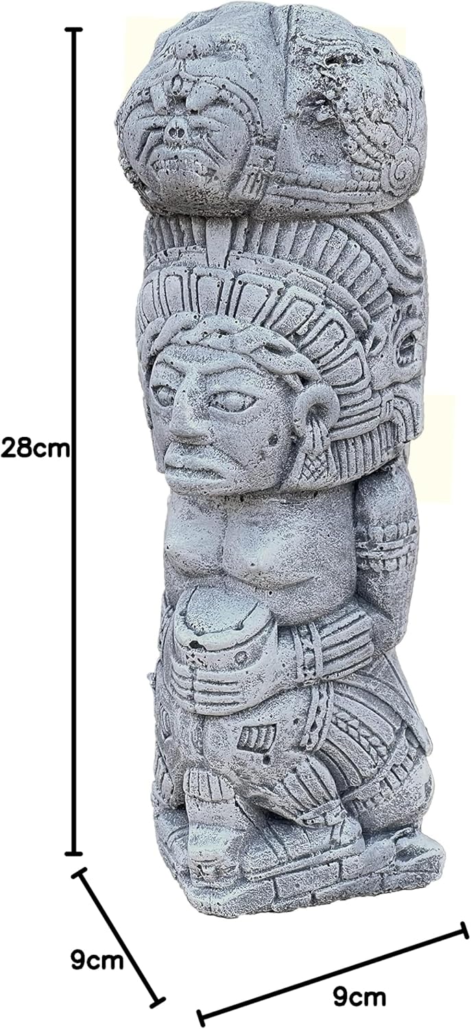 stoneandstyle Steinskulptur Steinfigur Azteken Totem frostfest wetterfest Tikki Steinguss