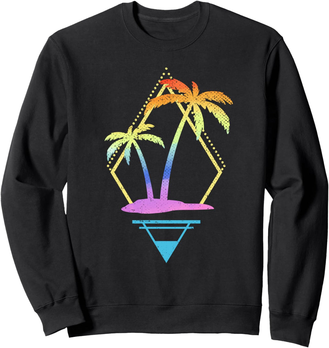 1990er Retro Kunst Farbenfrohes Sommer Vaporwave Sweatshirt