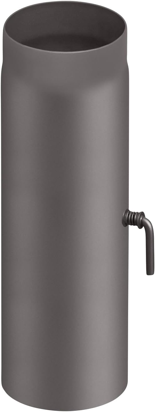 Rauchrohr Ø150mm Rohrelement 500mm mit Drosselklappe gussgrau Rauchrohr 500mm mit Drosselklappe Guss