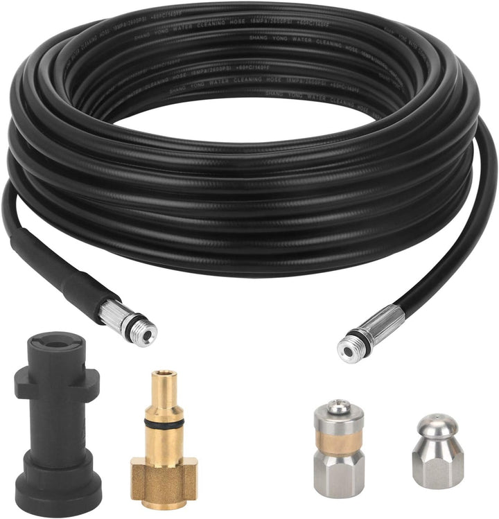 STYDDI Rohrreinigungsschlauch Set für Kärcher K2,K3,K4,K5,K6,K7, Abflussreiniger Schläuche mit Düsen