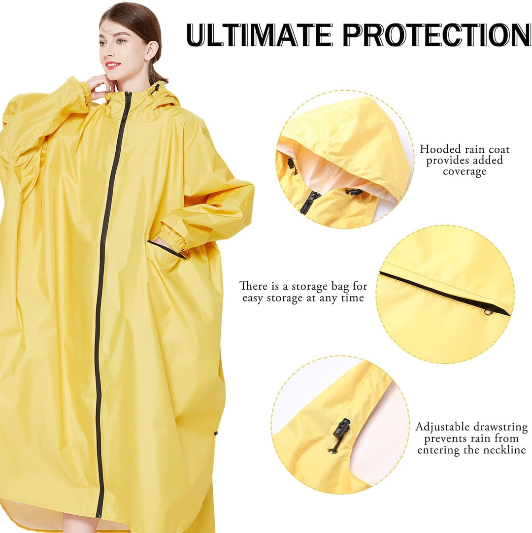 Ynport Crefreak Damen Lange Wasserdichte Regenmäntel Leichter Regenponcho Packbare Outdoor-Regenbekl