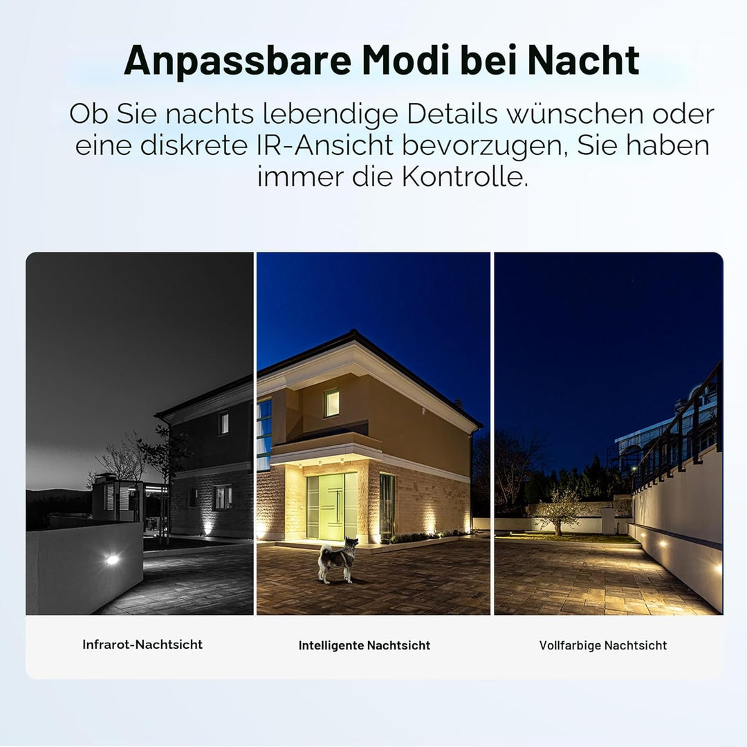 SONOFF CAM-B1P Outdoor-Überwachungskamera, 2K HD & Farbnachtsicht, 180° Panoramaansicht, KI-Menschen