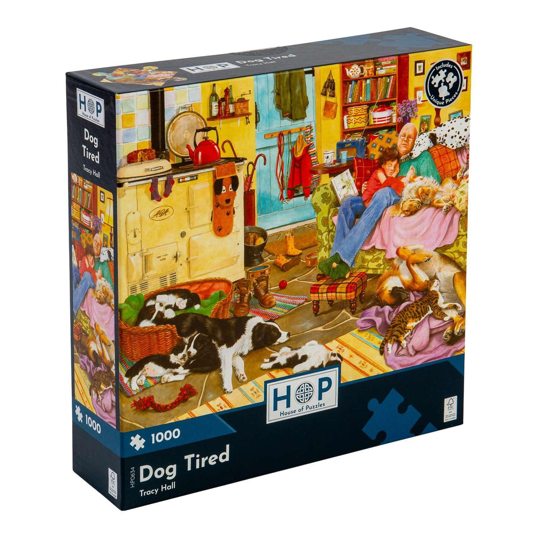 The House of Puzzles - Puzzle mit 1000 Teilen – Hund müde – "New Juli 2023"