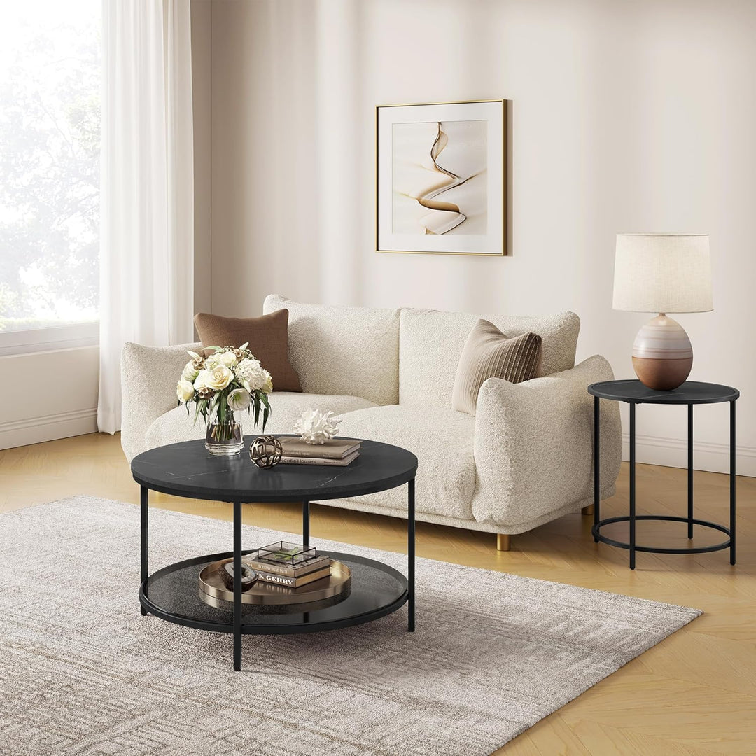 VASAGLE Couchtisch, Wohnzimmertisch, Sofatisch, für Wohnzimmer, mit Glasplatte, viel Stauraum, einfa