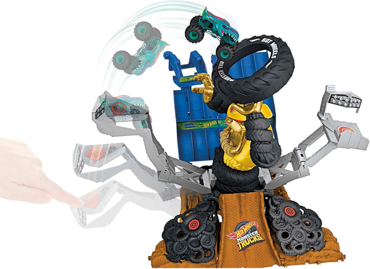 HOT WHEELS Monster Trucks - Arena Smashers Mega-Wrex vs. Crushzilla Takedown, Interaktives Spielset,