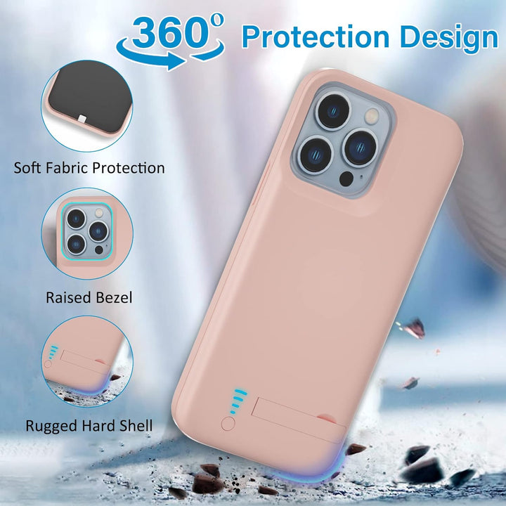 Gladgogo Akku Hülle für iPhone 13 Pro Max/12 Pro Max, [6800 mAh] Zusatzakku Battery Case Akkuhülle M