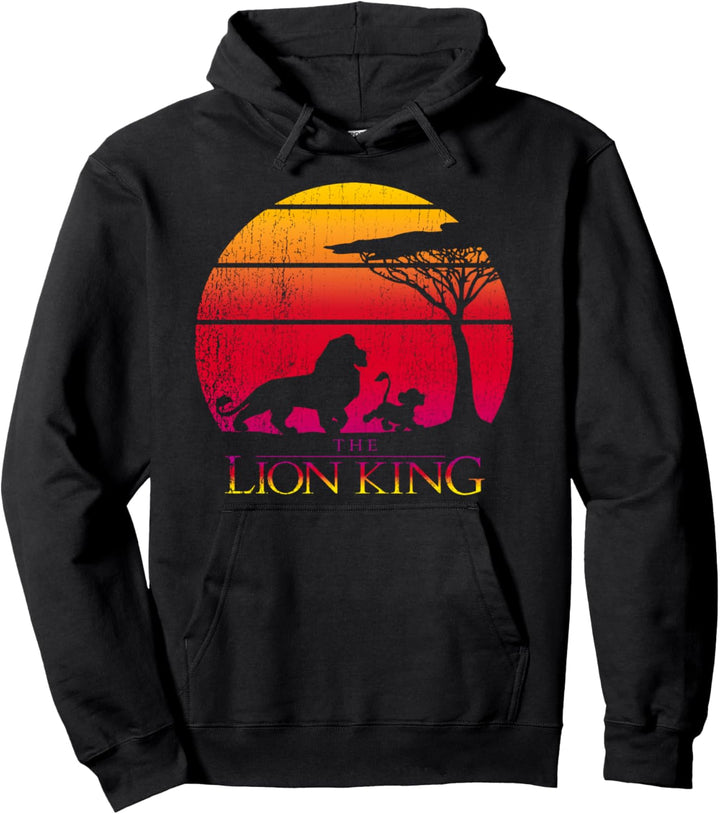 Disney The Lion King Mufasa Simba Title Logo Silhouette Pullover Hoodie