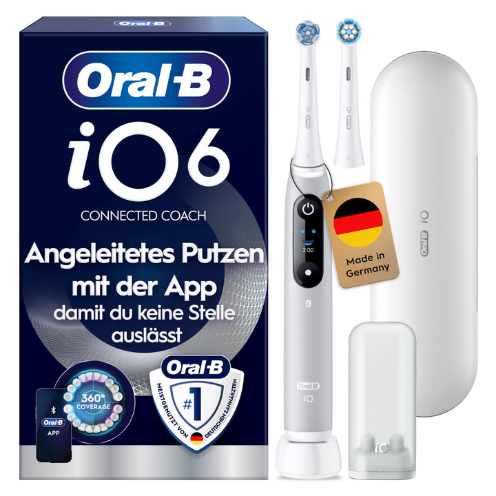 Oral-B iO Series 6 Elektrische Zahnbürste/Electric Toothbrush, 2 Aufsteckbürsten, 5 Putzmodi für Zah