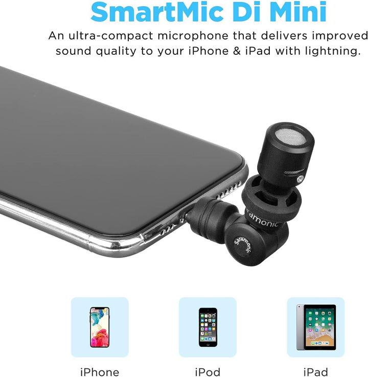 Saramonic Professional Mini-Plug-Play-Mikrofon Kompatibel mit IOS iPhone Smartphone Recording Broadc