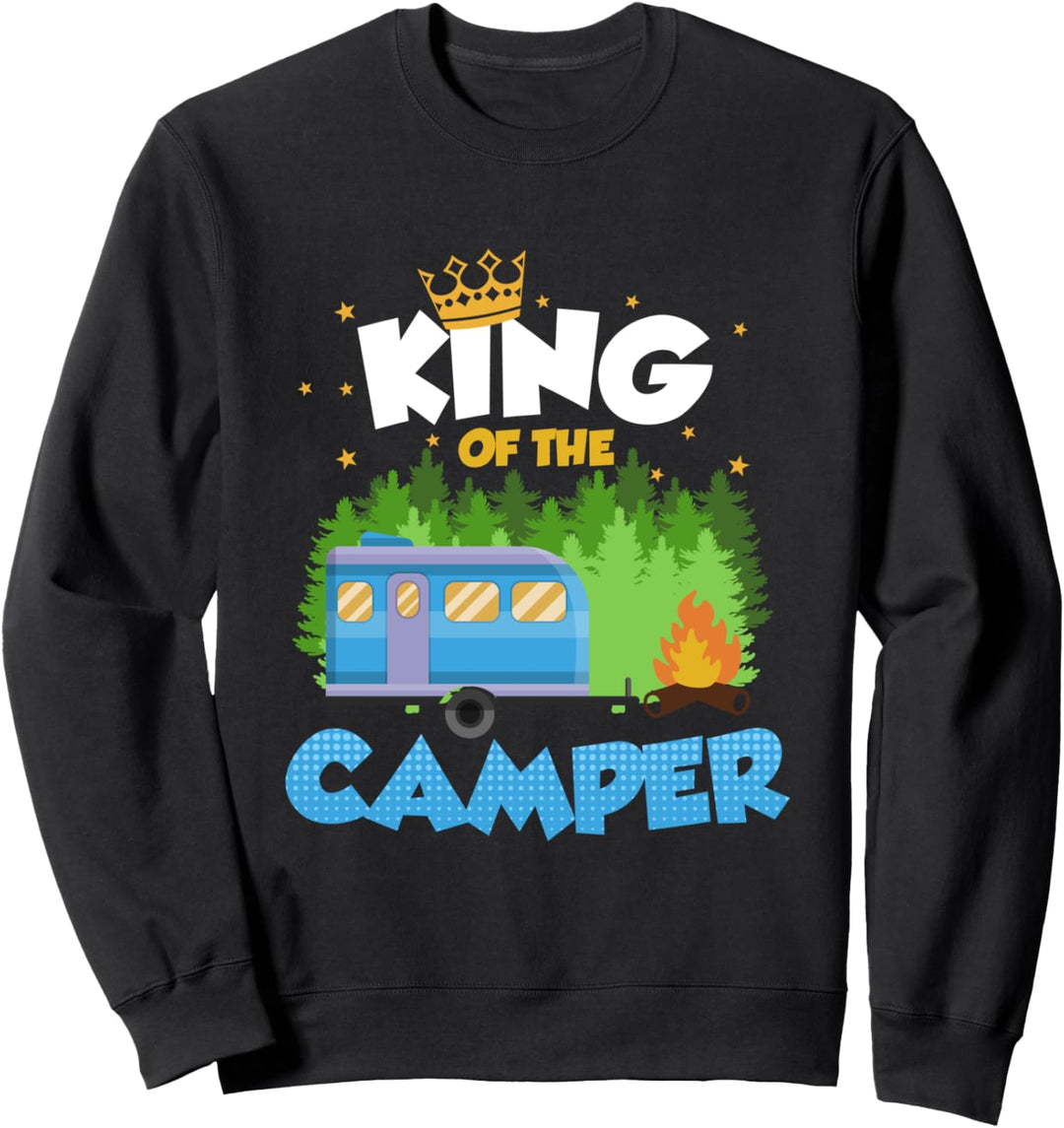 King of the Camper Campingshirt Geschenk Männer Camping Sweatshirt