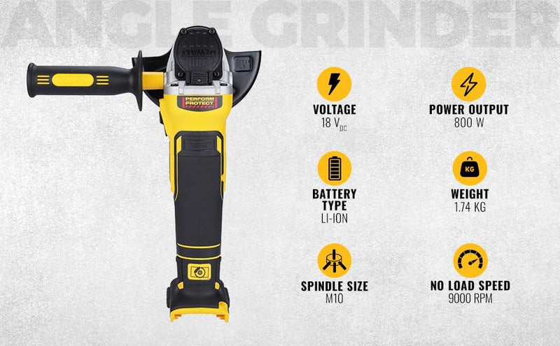 Dewalt Winkelschleifer, DCG405N, 18 V, XR, Bürstenlos, 125 mm (nur Korpus) Abgewinkelt, Abgewinkelt