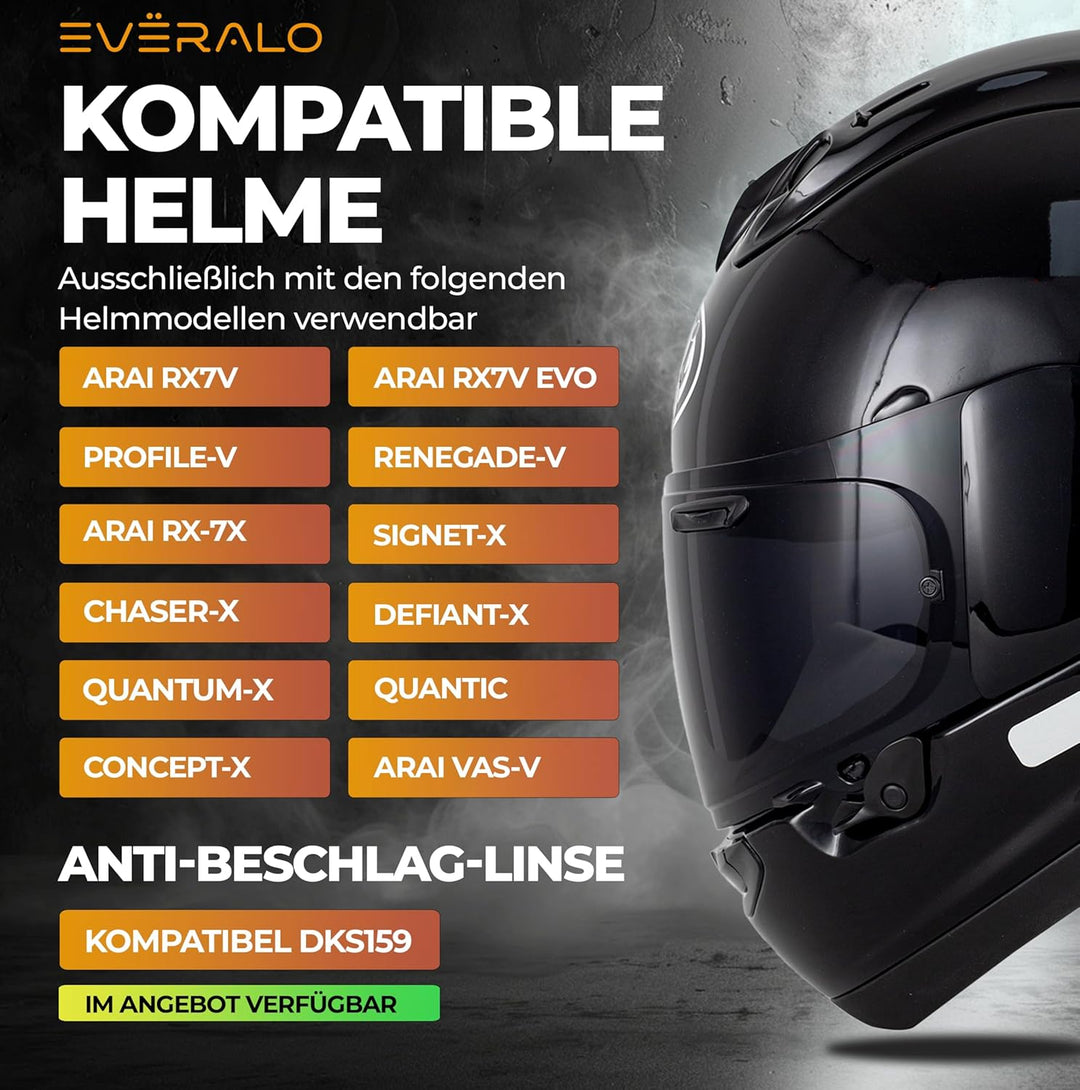 Everalo Kompatibel mit Arai Rx7v Visier - Vas v - Chaser X - Rx7x - Quantum X - Signet X - Defiant X