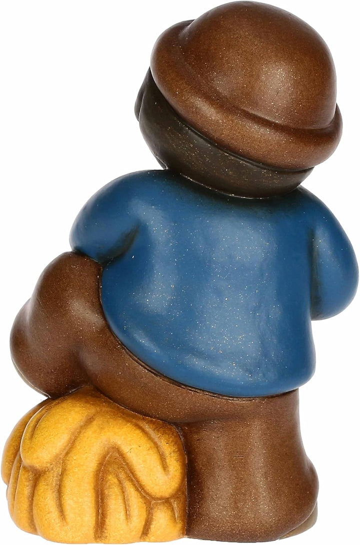 THUN, Mann mit Gabel und Blaufklee aus hochwertiger Keramik, Klassische Krippensammlung, Weihnachtsk