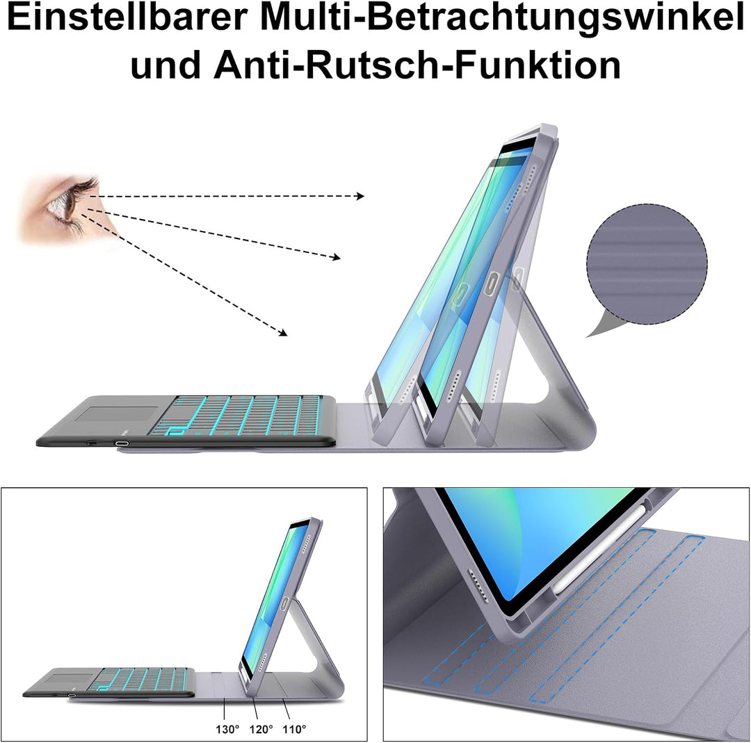 WINCHKING Hülle Mit Tastatur Für Samsung Galaxy Tab S10 Fe Plus 13.1 Zoll 2025, Magnetische Hülle Ta