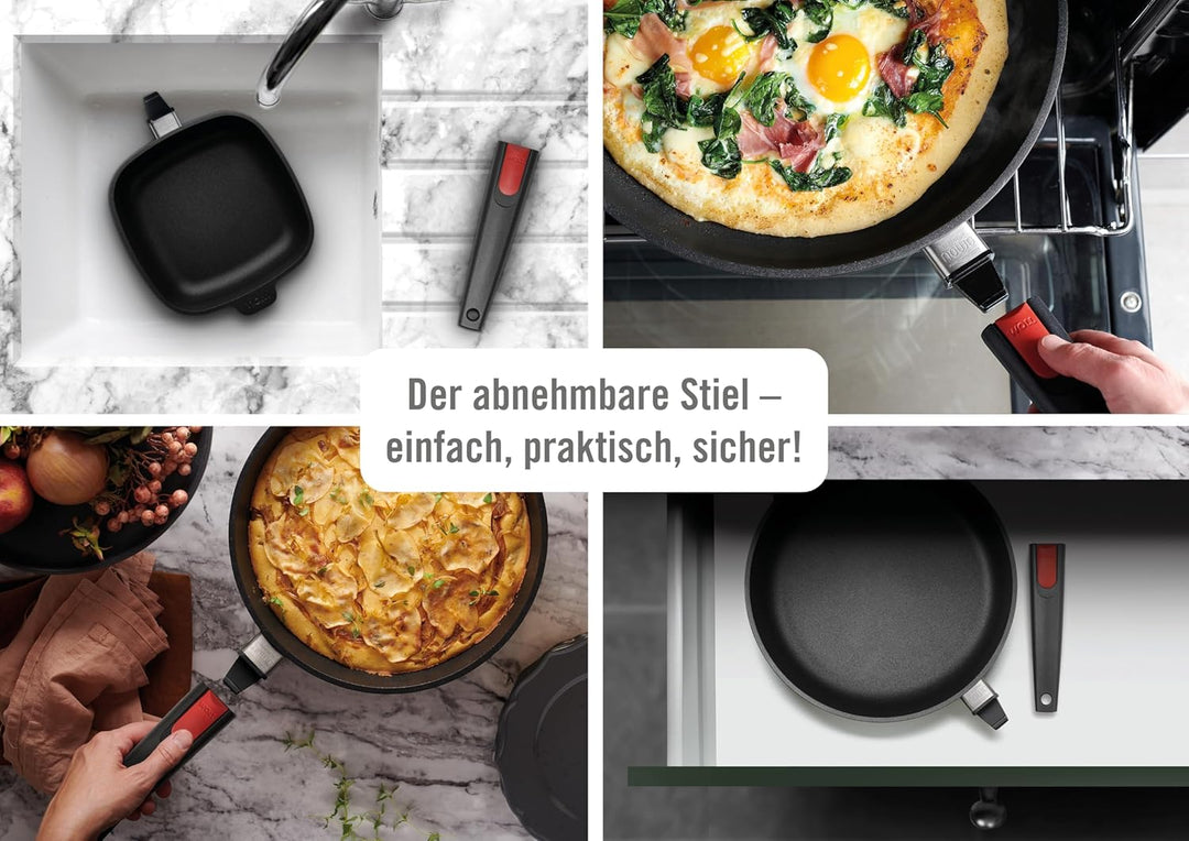 Woll Nowo Titanium Wok- und Rührpfanne - Induktiv-, 30 cm, 10 cm hoch, mit abnehmbarem Stiel - Geeig