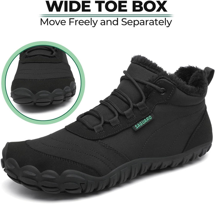 SAGUARO Barfussschuhe Winter Warm Wasserabweisend Gefüttert Winterschuhe für Damen Herren Gr.36-46 3