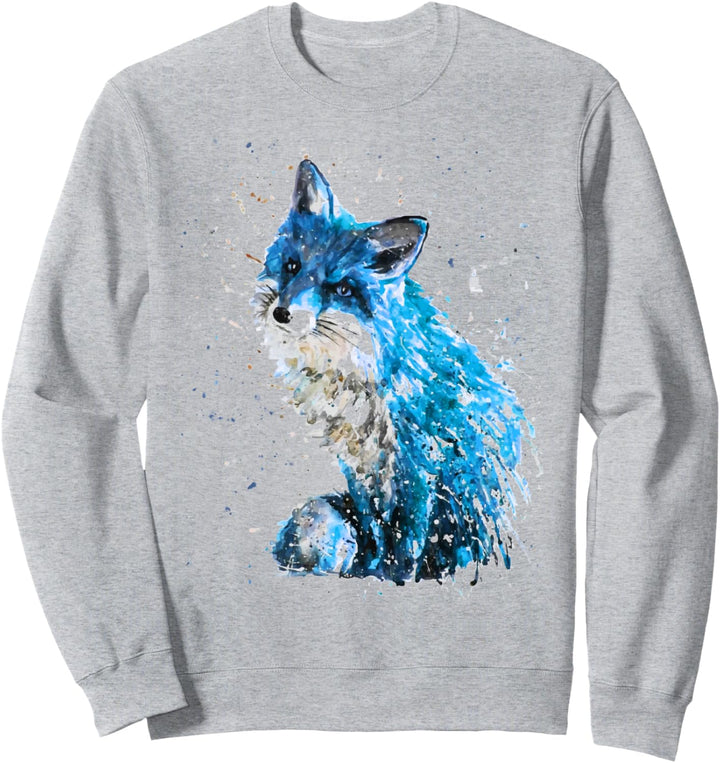 Fuchs, handbemalter Eisfuchs Sweatshirt