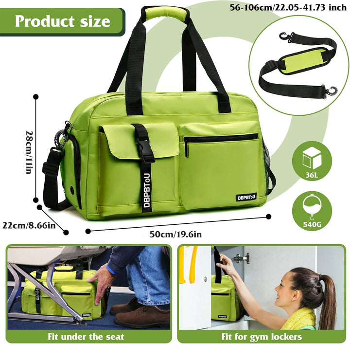 Sporttasche Damen Herren, Reisetasche mit Schuhfach, Trainingstasche mit Nassfach, wasserdichte Week