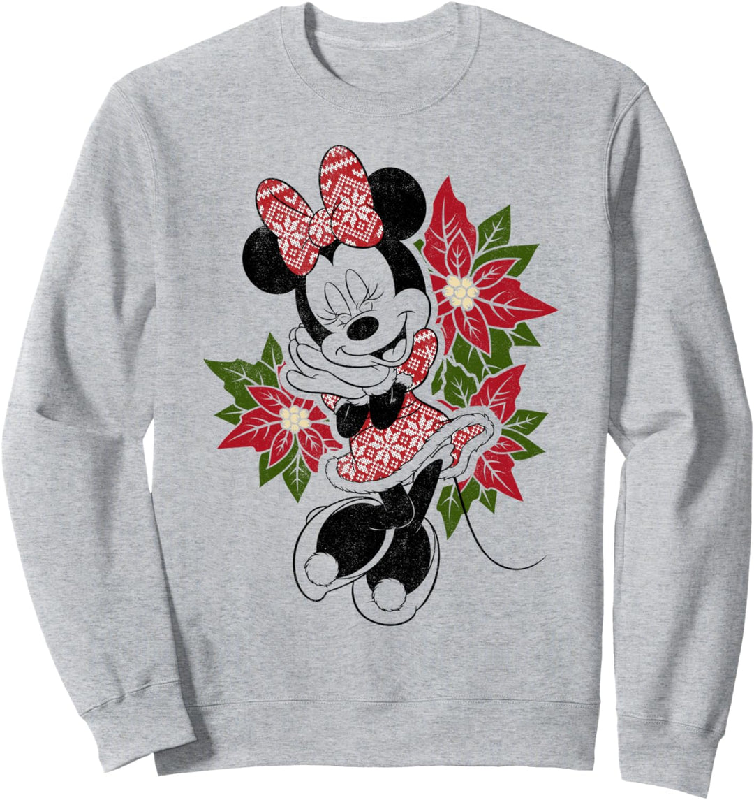 Disney Mickey And Friends Weihnachten Minnie Holly Portrait Sweatshirt